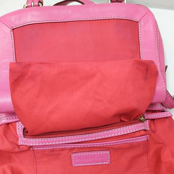 Dooney & Bourke Pink Leather DB Embossed Buckle Flap Crossbody Bag - Picture 16 of 16